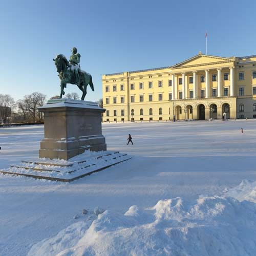 Schloss Oslo im Winter
