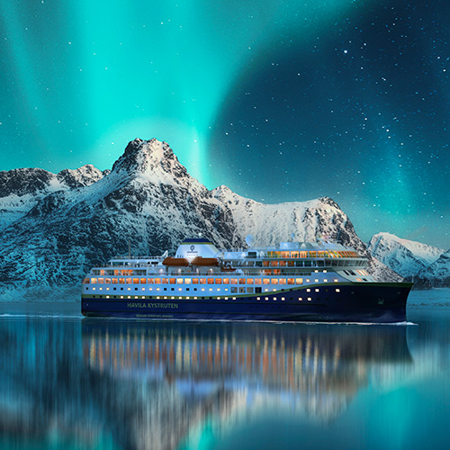 Nordlichter über der Havila © Havila Voyages